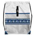 Think of Thailand Elephant Design Hand Drawstring Bag Silver Blue