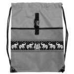 Think of Thailand Elephant Design Hand Drawstring Bag Grey