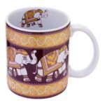 Think of Thailand Ceramic Mug 12oz. (Elephant Design Maroon 1)