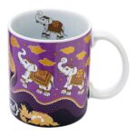 Think of Thailand Ceramic Mug 12oz. (Elephant Design Purple 1)