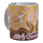 Think of Thailand Ceramic Mug 12oz. (Elephant Cloud Design Multicolor)