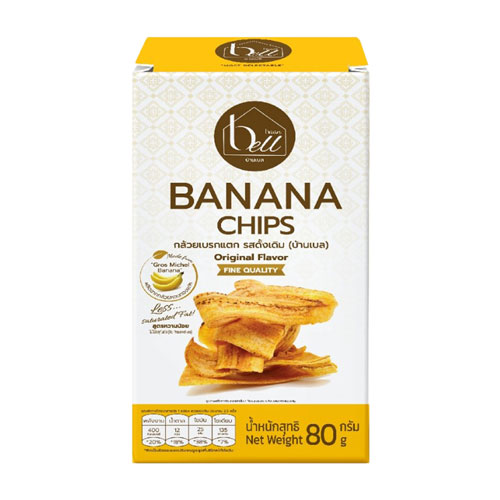 BaanBell_Banana_Chips_Original_Flavor_80g_1_web BaanBell Banana Chips Original Flavor 80g. - Image 1