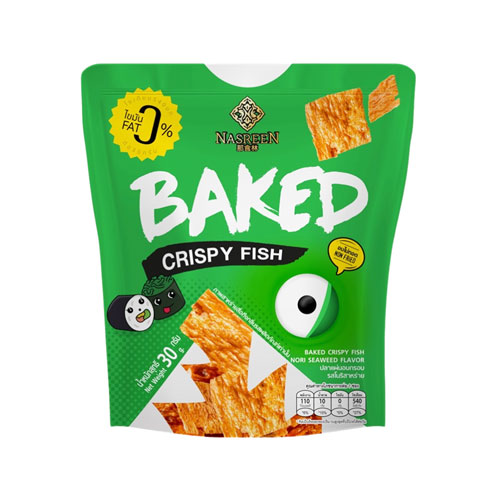 Nasreen_Baked_Crispy_Fish_Nori_Seaweed_Flavor_30g_2_web Nasreen Baked Crispy Fish Nori Seaweed Flavor 30g. - Image 1
