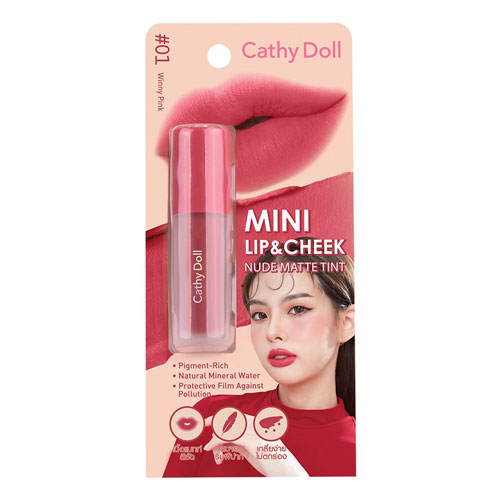 Cathy Doll Mini Lip & Cheek Nude Matte Tint 2.1g #1 Winny Pink - Image 1
